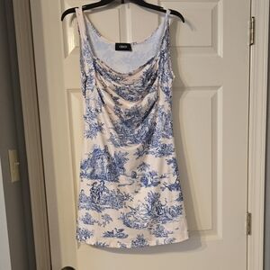 Cider Blue and White Mini Dress
